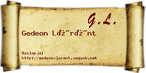 Gedeon Lóránt névjegykártya